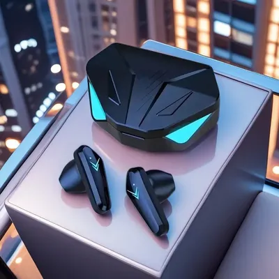 X15 TWS 게이밍 이어버드 무선 블루투스 이어폰(마이크 포함) 베이스 오디오 사운드 포지셔닝 게이머용 9D 스테레오 음악 HiFi 헤드셋